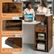 Oval Reception Desk with Lockable Drawer and Adjustable Open Shelf